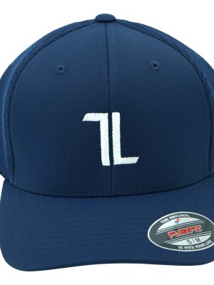 Black baseball cap with a white embroidered "TL" logo on the front and a Flexfit sticker on the brim, shown against a white background.
