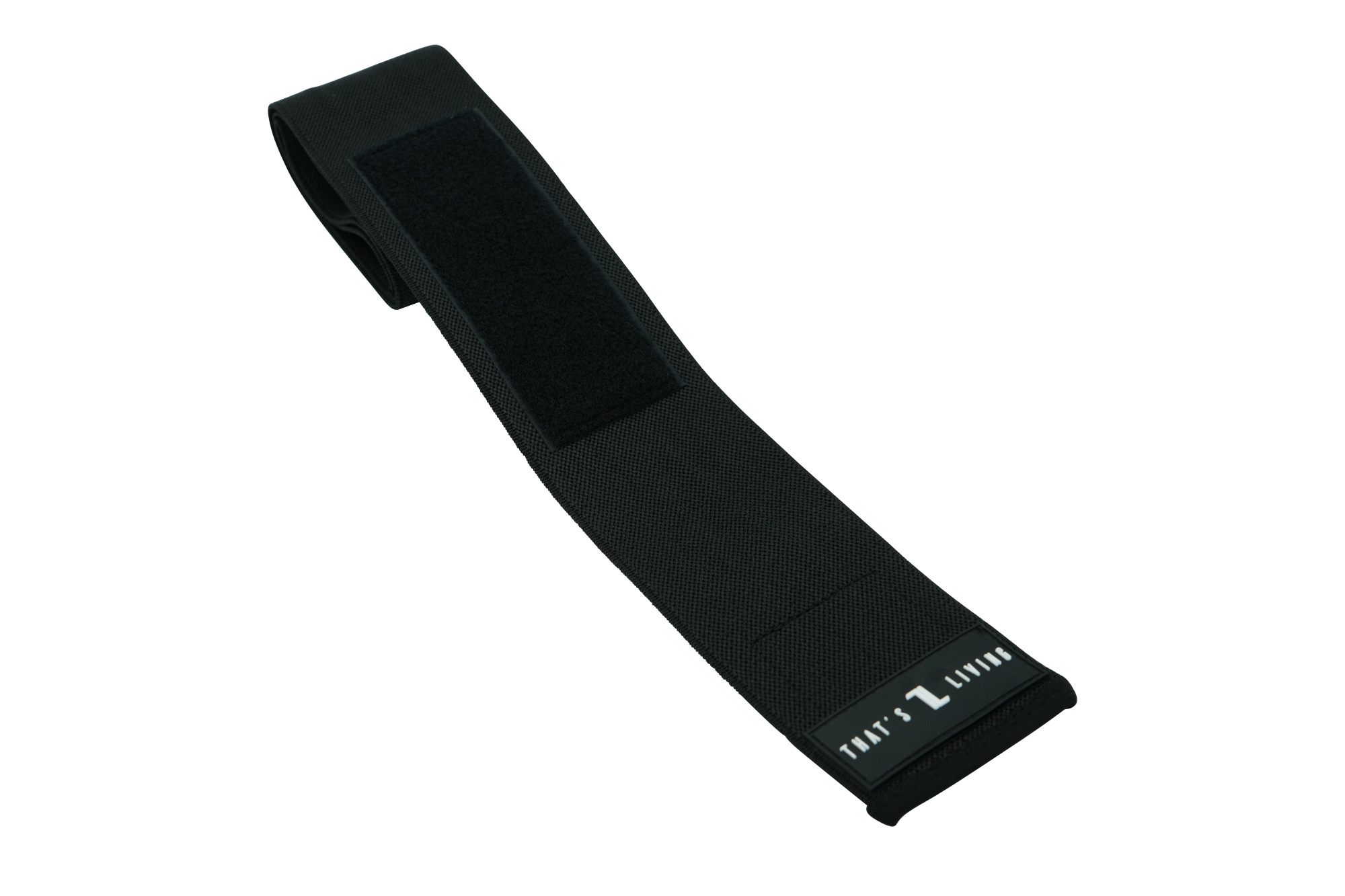 The Original Elbow Wraps are black elastic straps featuring a Velcro patch and a white-marked printed label on one end, shown laid flat against a white background.